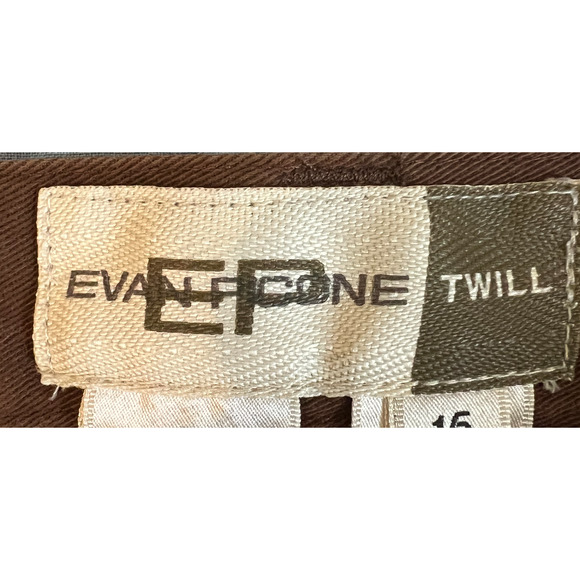 Evan Piccone Skirt Womens Size 12 Brown Twill Straight Pockets Zip Front Vintage - Picture 5 of 8